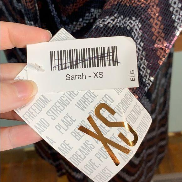 LulaRoe Womens Duster Cardigan Sarah Open Front Long Sparkling Metallic XS - Picture 7 of 10